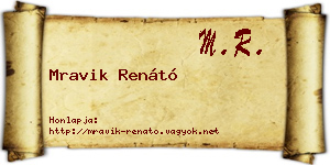 Mravik Renátó névjegykártya